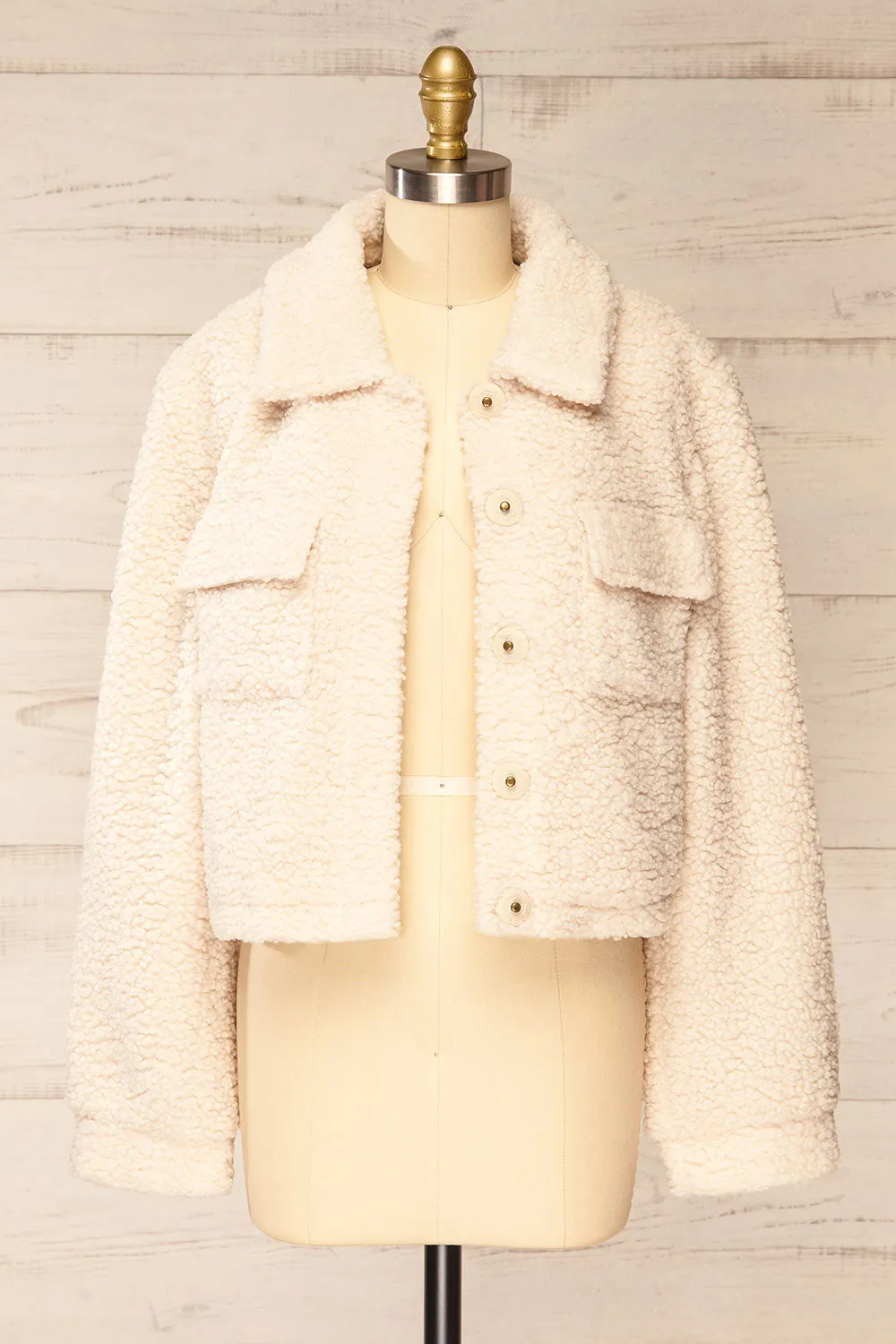 Hualpen | Boxy Ivory Sherpa Jacket