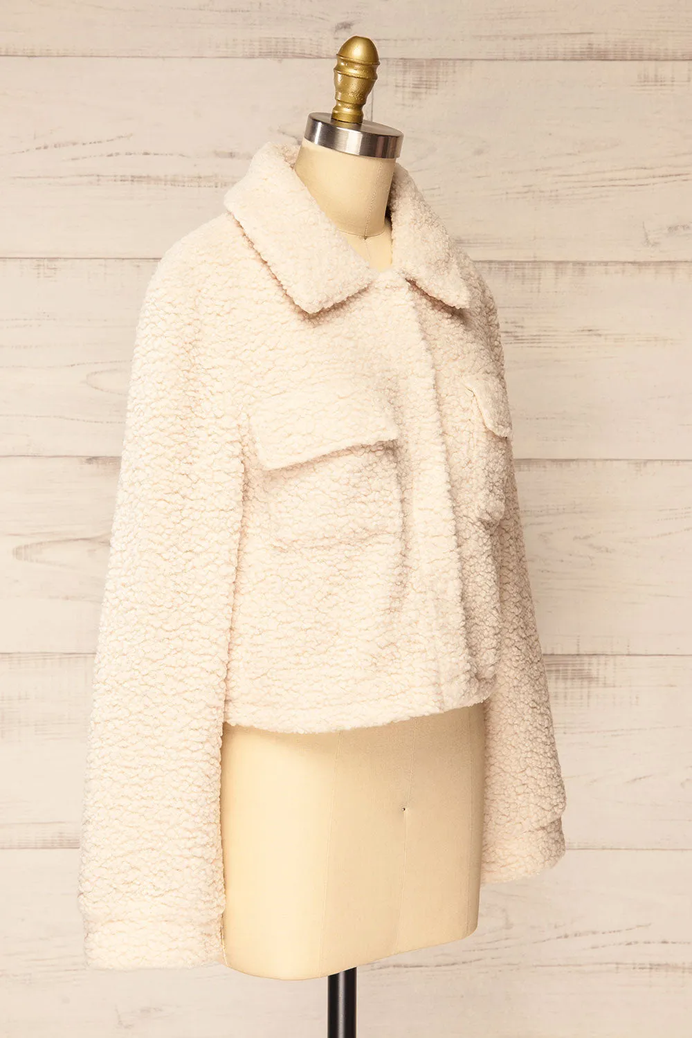 Hualpen | Boxy Ivory Sherpa Jacket