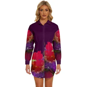 INTENSIDAD Womens Long Sleeve Shirt Dress