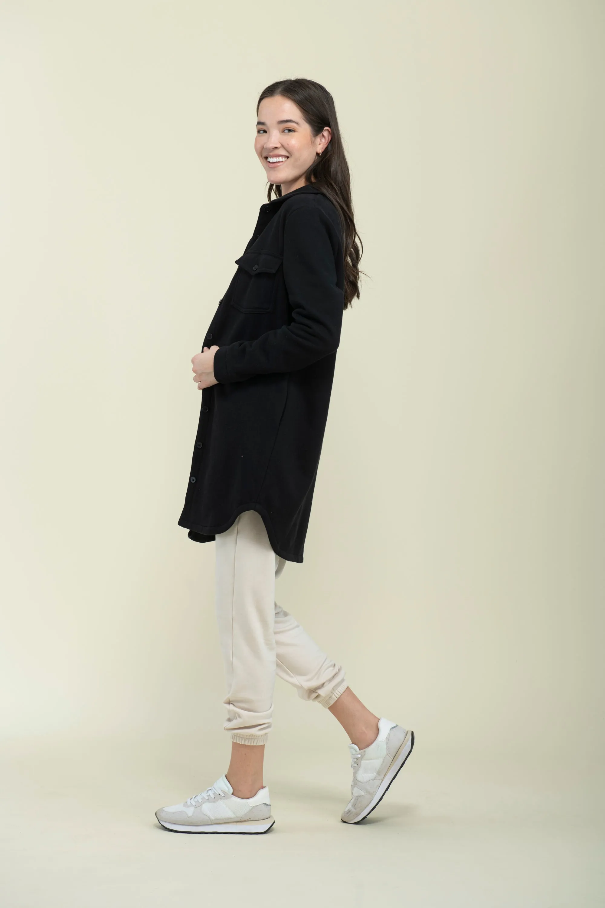 Jackie-Cozy Fleece Button-Up