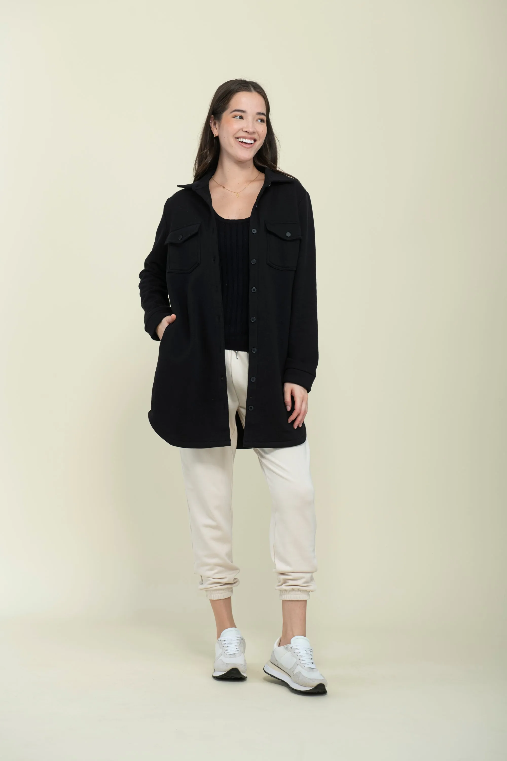 Jackie-Cozy Fleece Button-Up