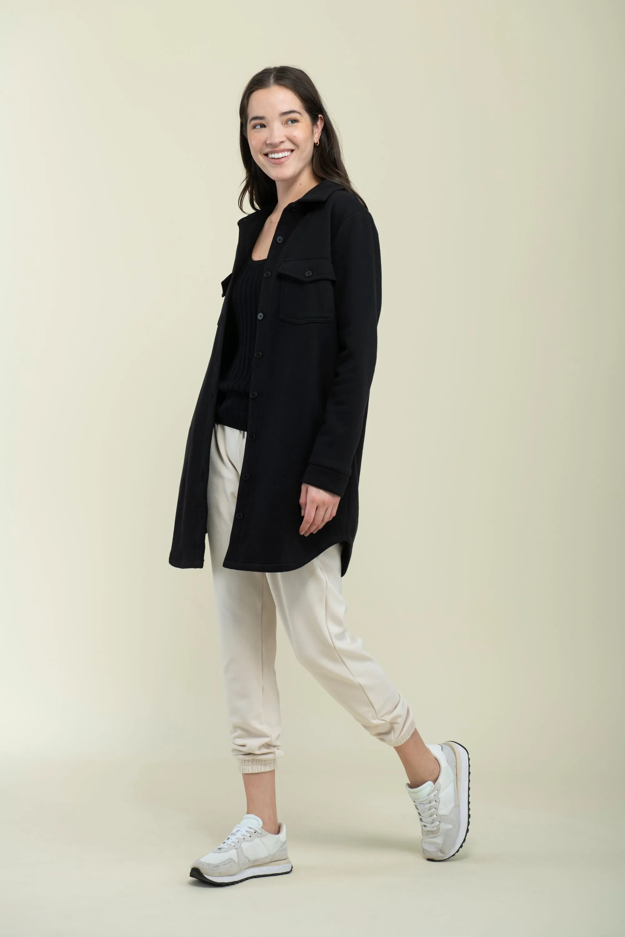 Jackie-Cozy Fleece Button-Up