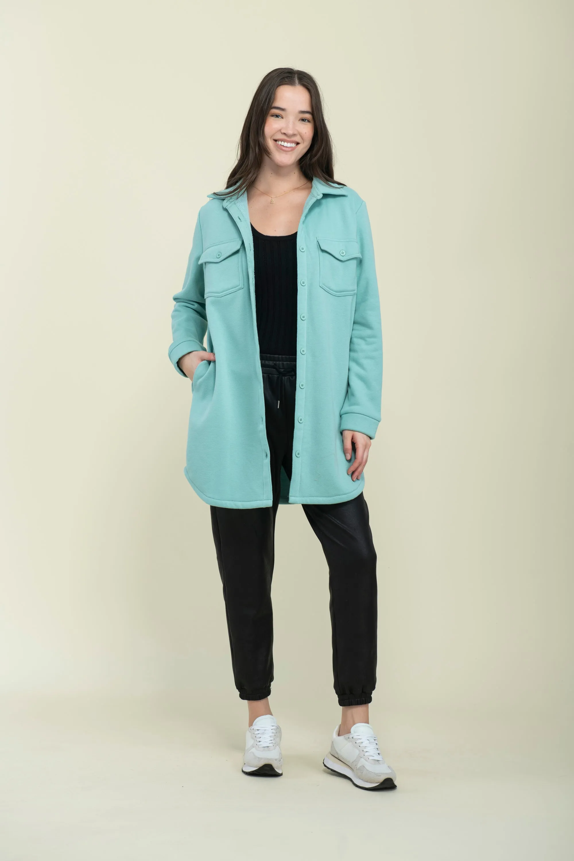 Jackie-Cozy Fleece Button-Up