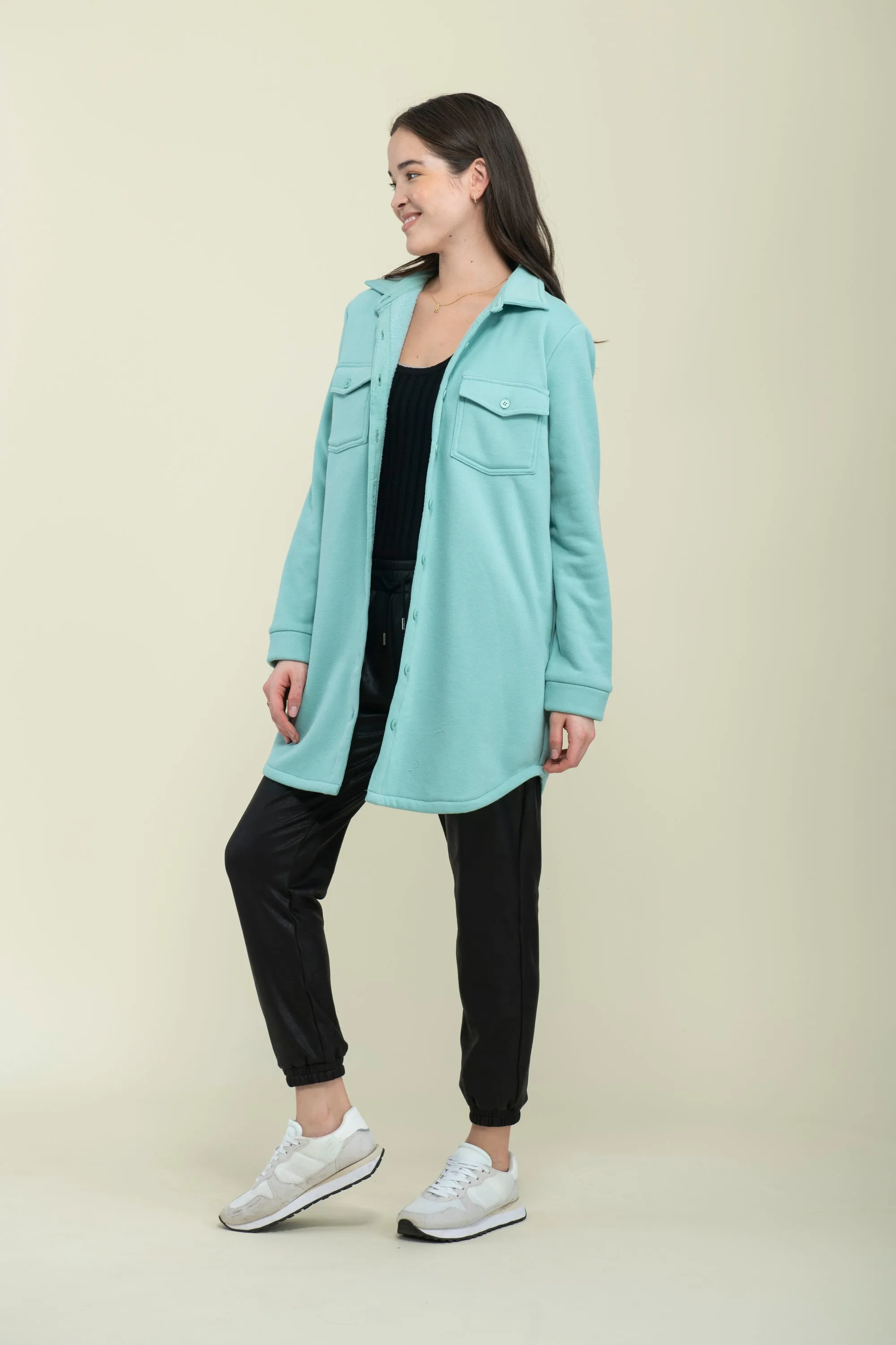 Jackie-Cozy Fleece Button-Up