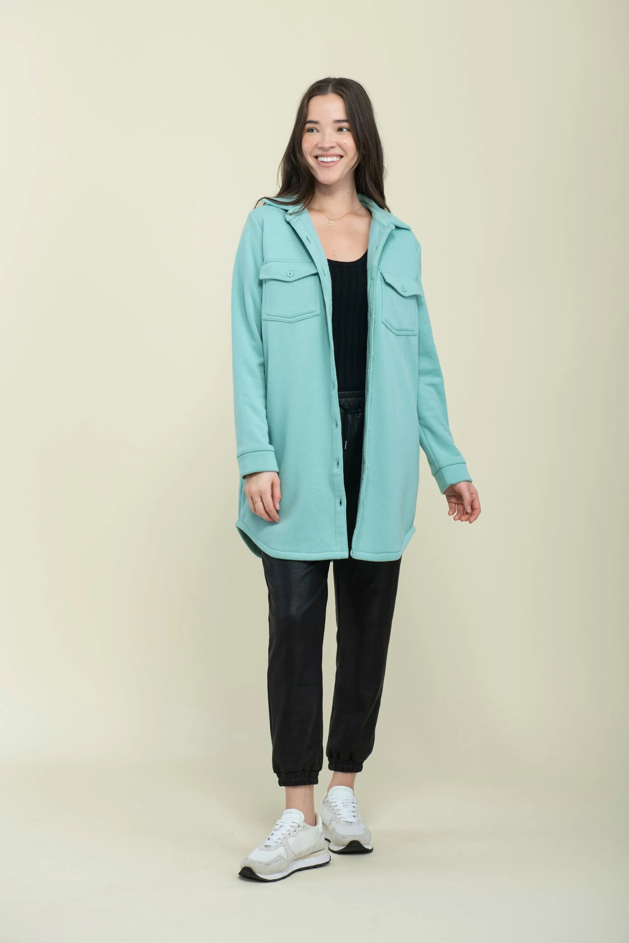 Jackie-Cozy Fleece Button-Up