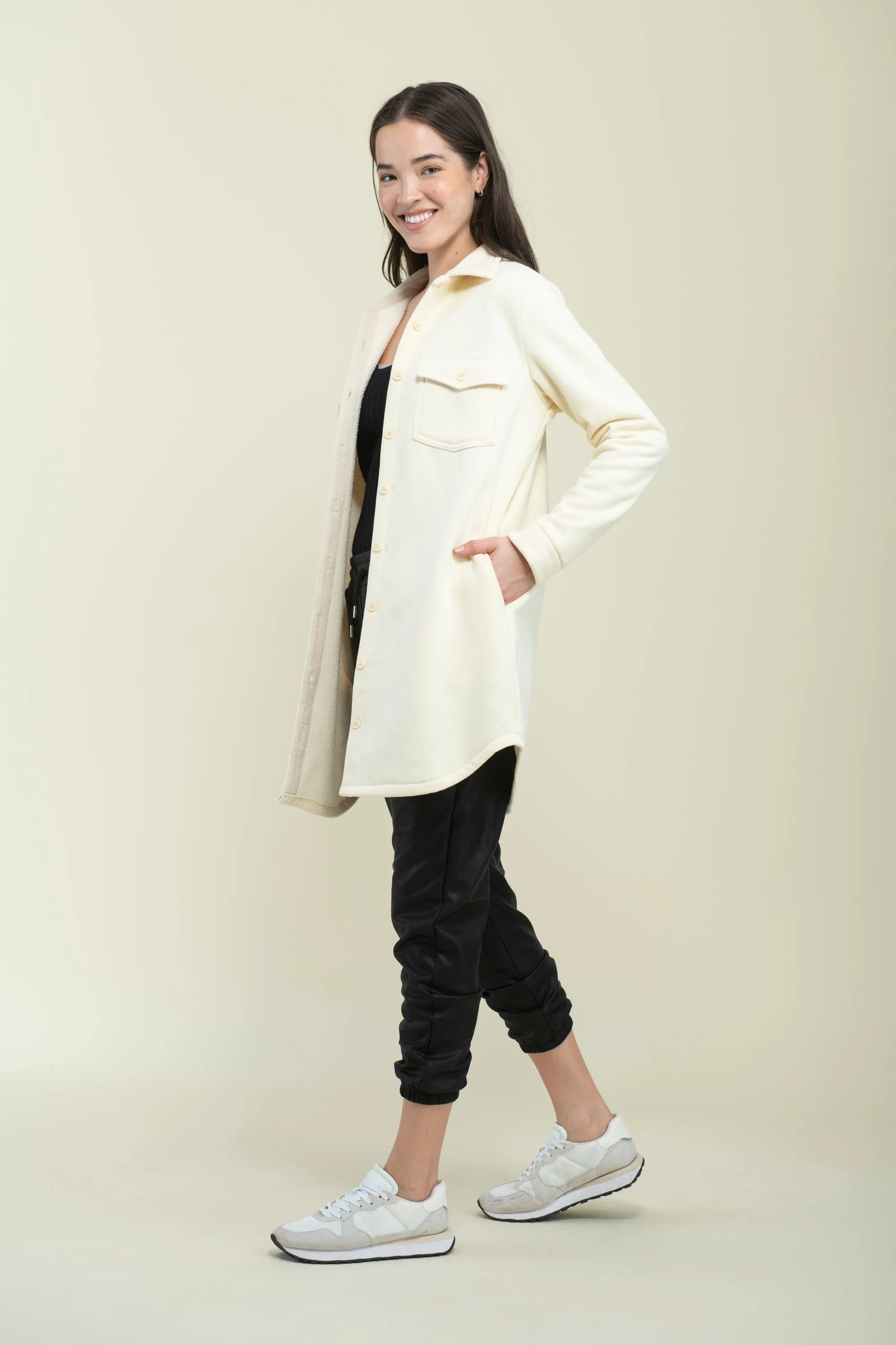 Jackie-Cozy Fleece Button-Up