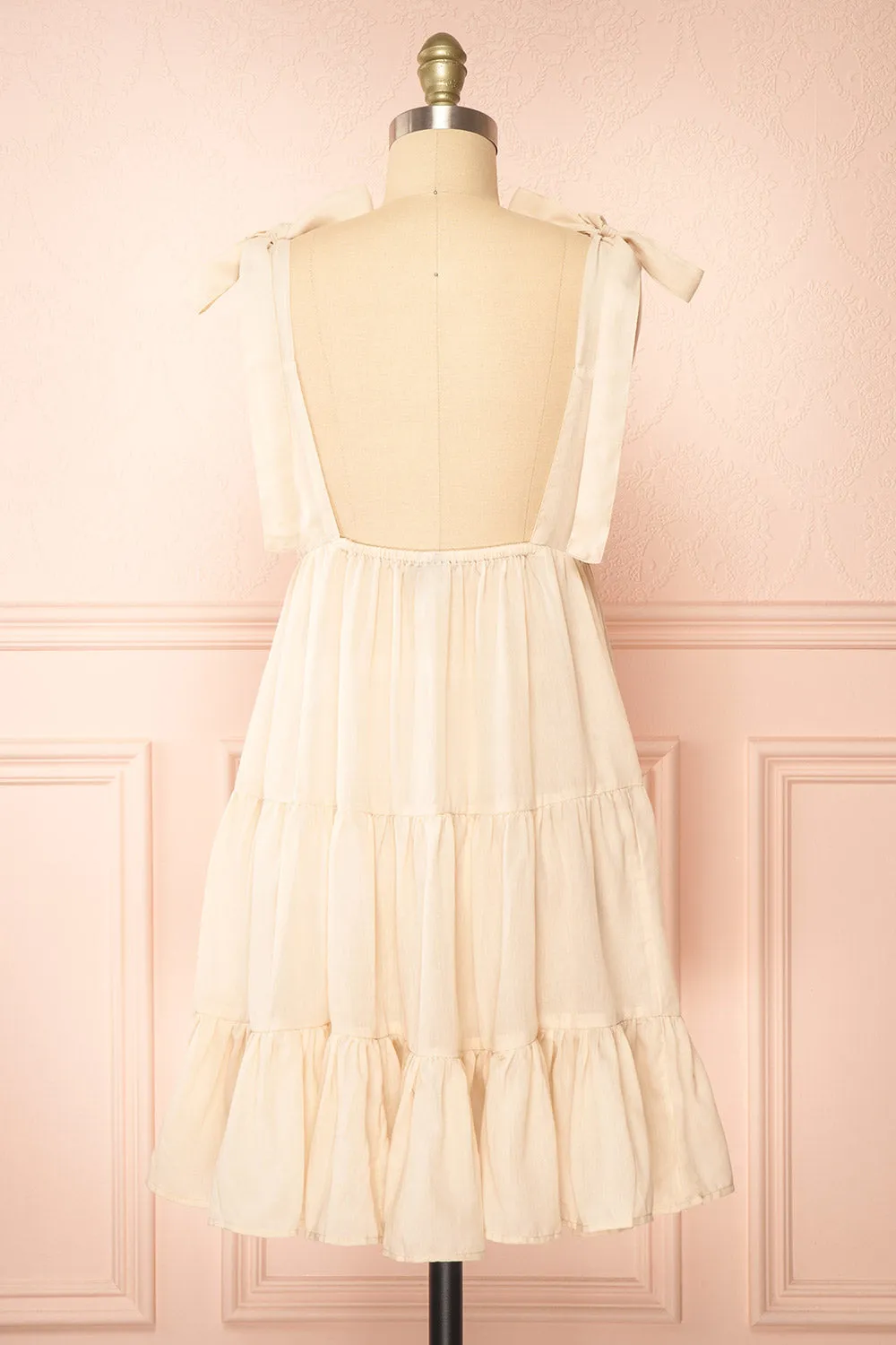 Kamet | Beige Beach Dress w/ Bow Straps