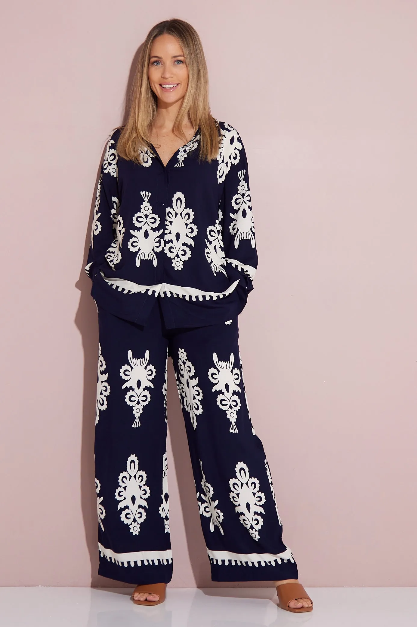 Karishma Shirt - Navy/White