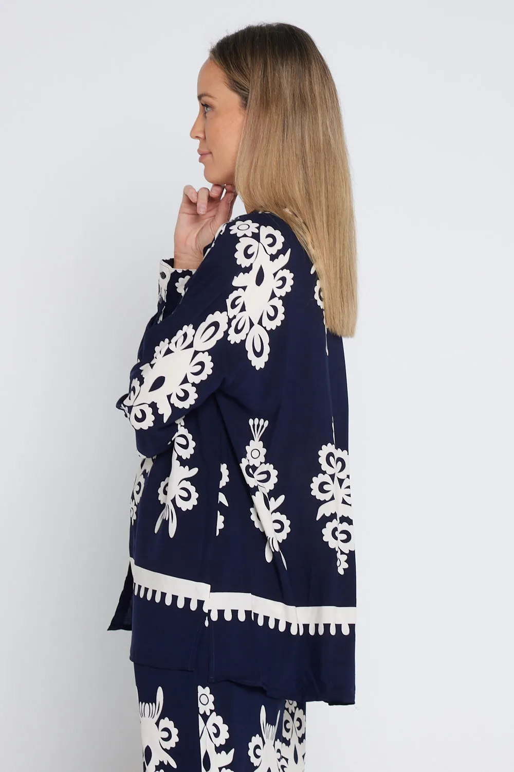 Karishma Shirt - Navy/White
