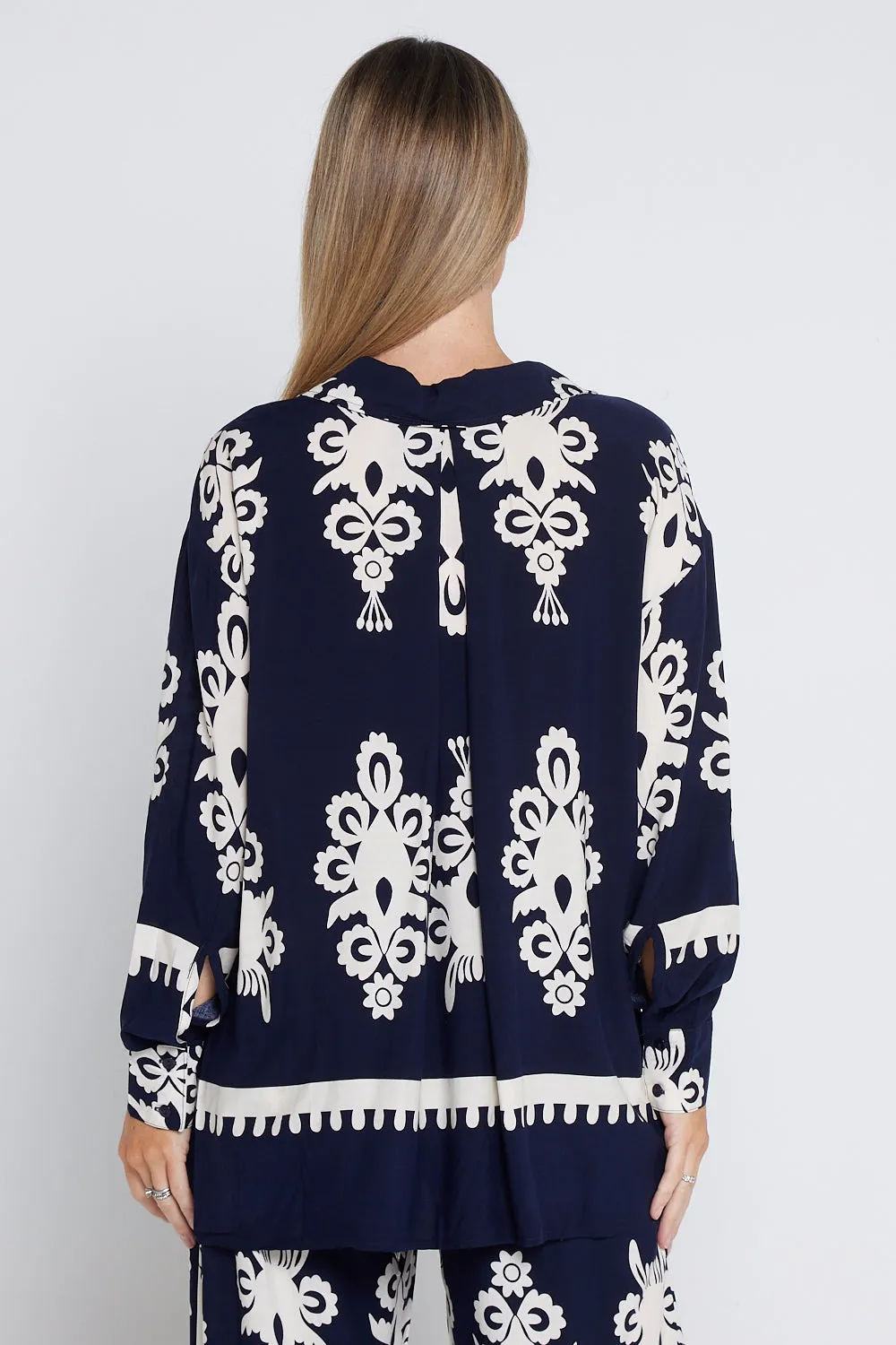 Karishma Shirt - Navy/White