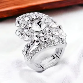 KARIZMA - clear bubble stretch rhinestone ring