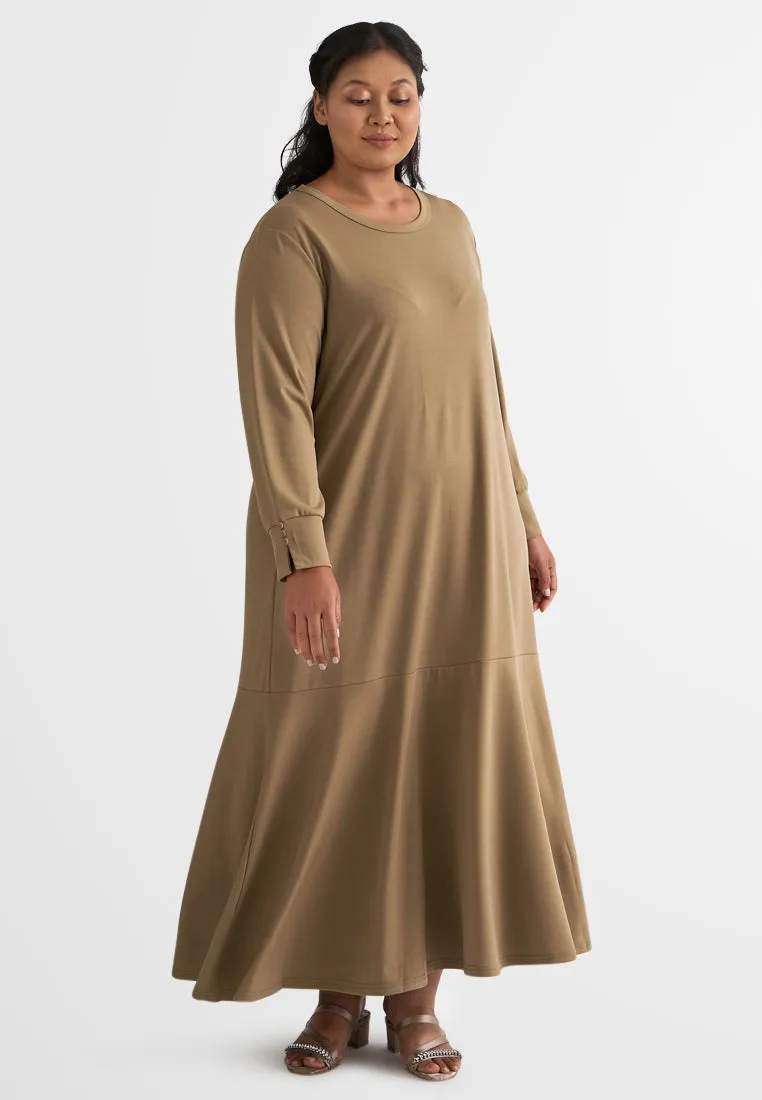 Kimora Elegant Stretchable Ribbed Long Dress