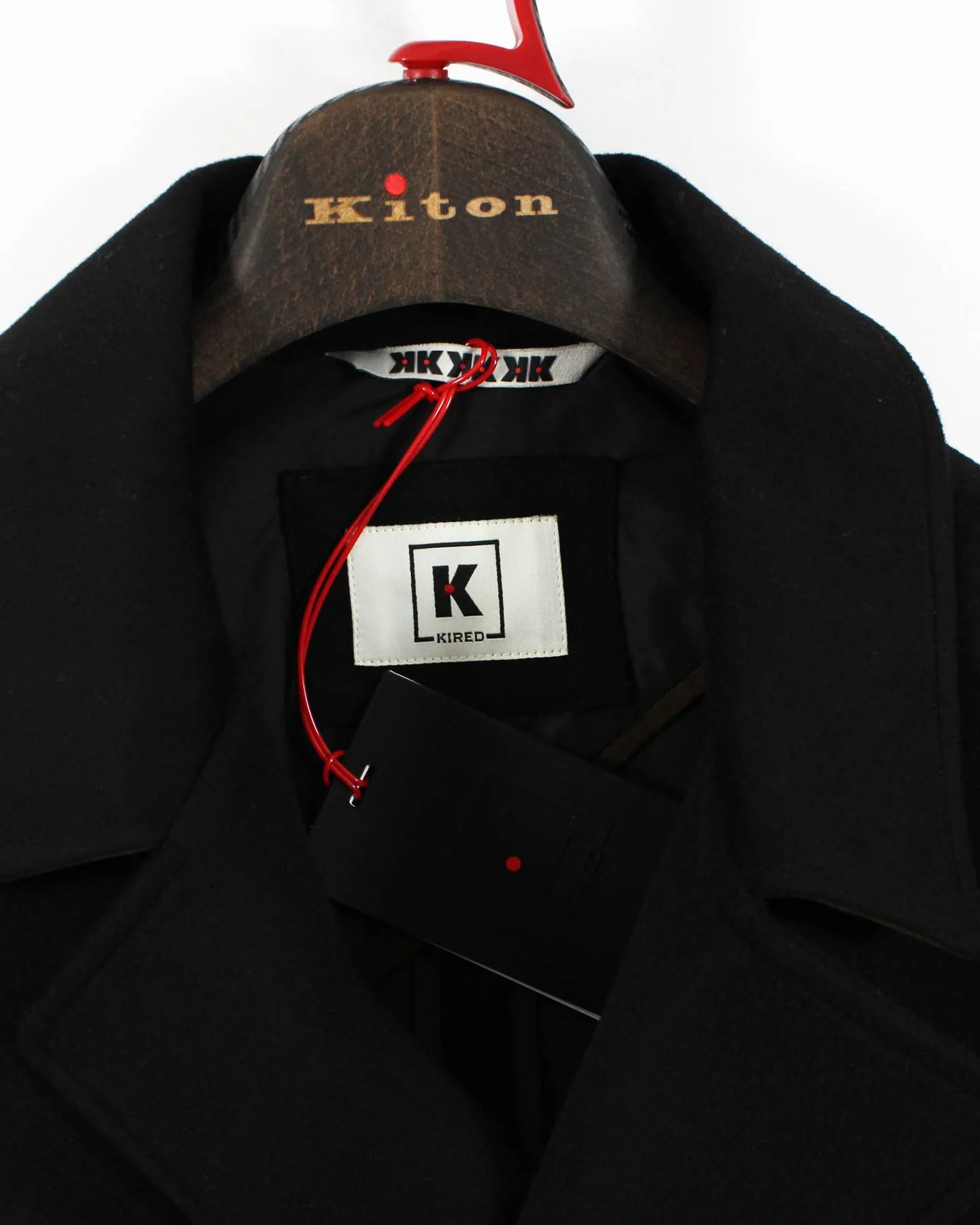 Kired Kiton Wool Peacoat Black Men Coat EU 50 / M