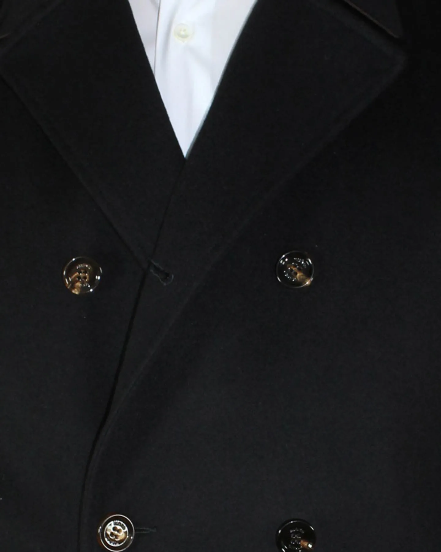 Kired Kiton Wool Peacoat Black Men Coat EU 50 / M
