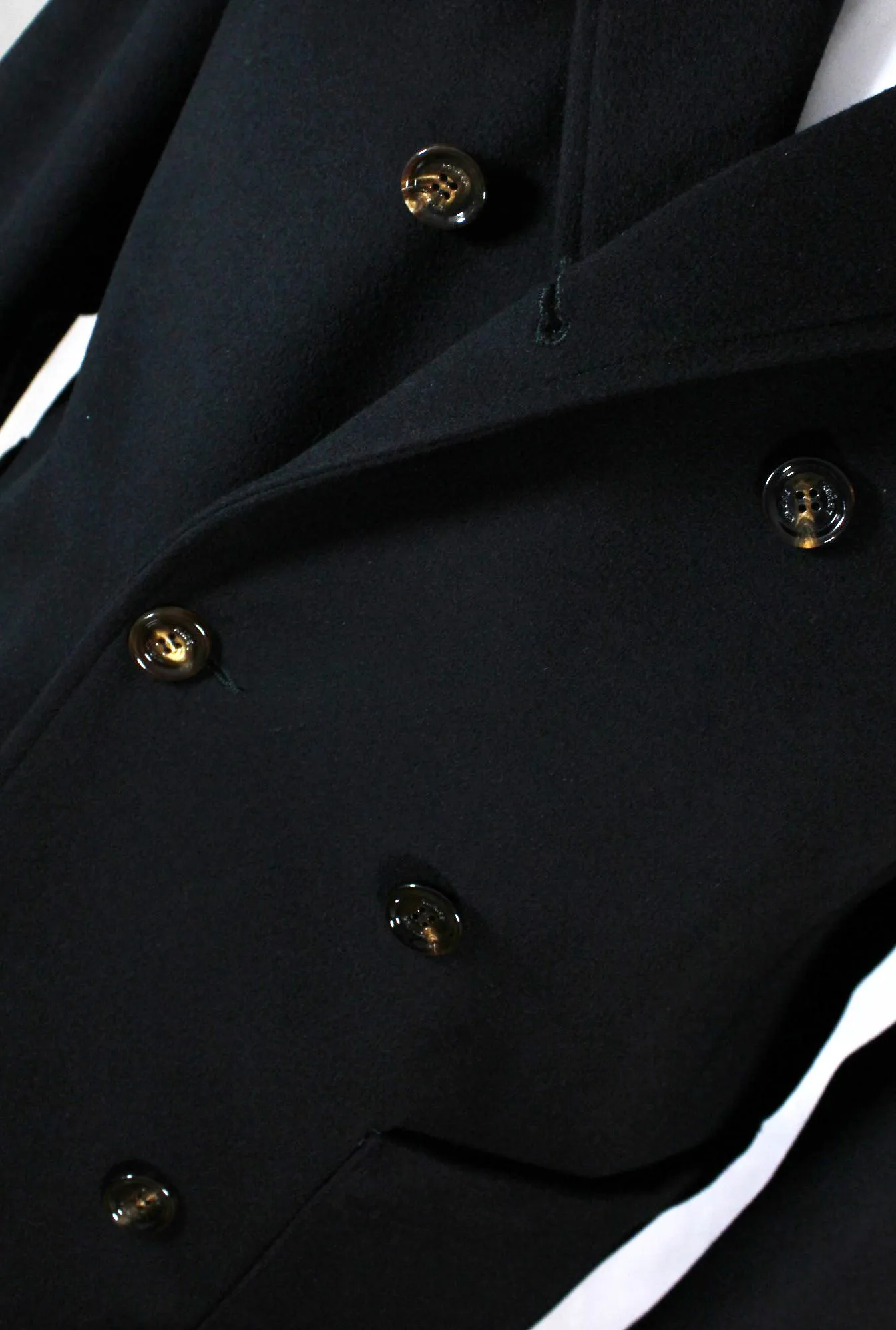 Kired Kiton Wool Peacoat Black Men Coat EU 50 / M