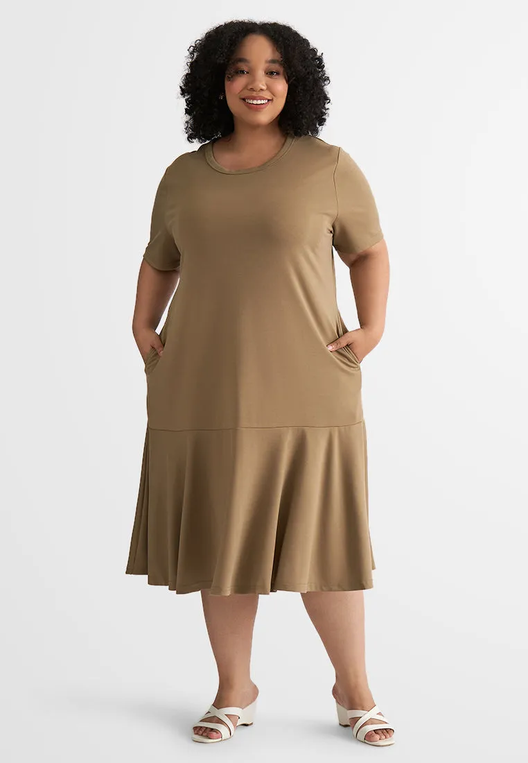 Kylie Short Sleeve Stretchable Ribbed Dress