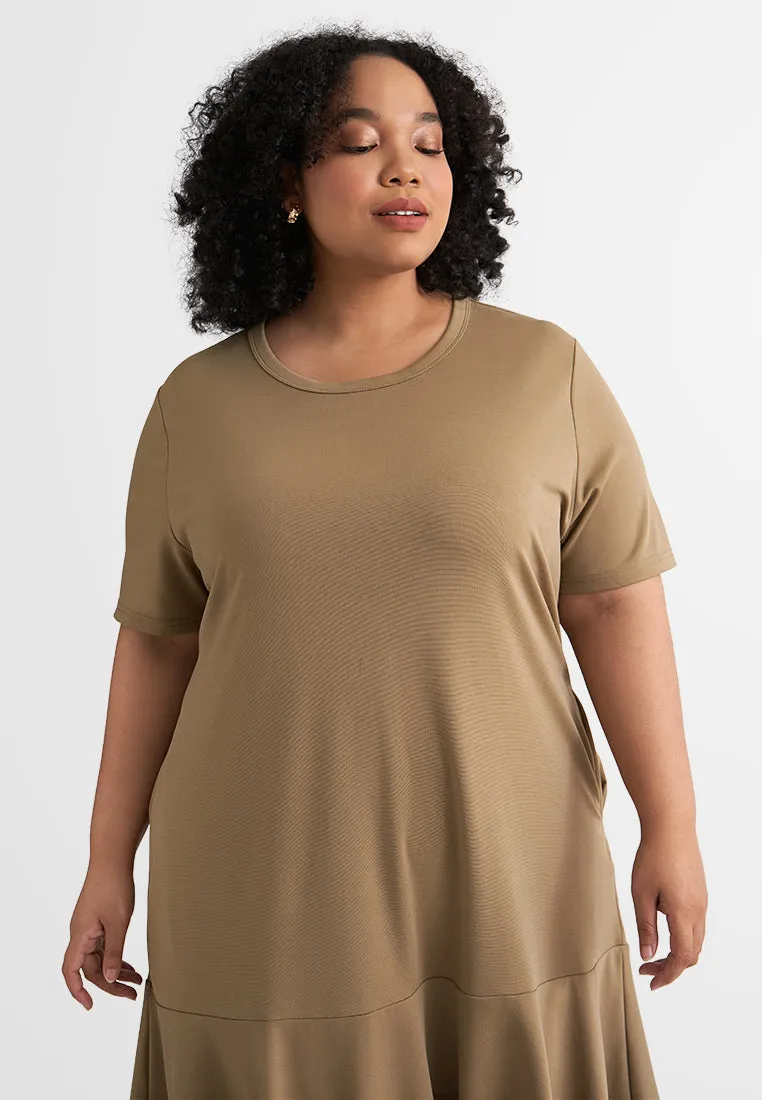 Kylie Short Sleeve Stretchable Ribbed Dress