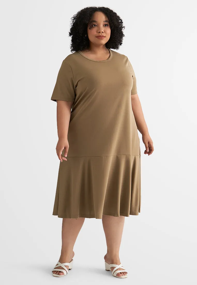 Kylie Short Sleeve Stretchable Ribbed Dress