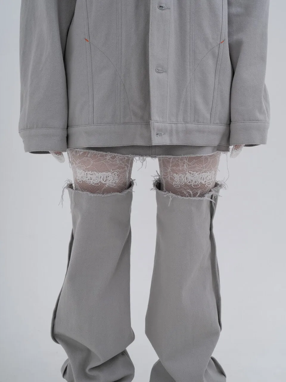 Lace Calligraphy Tights(Black)