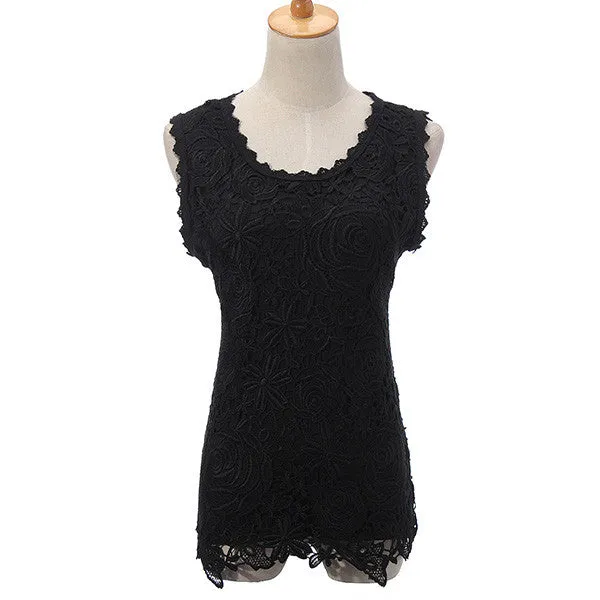 Lace Crochet Sleeveless Top