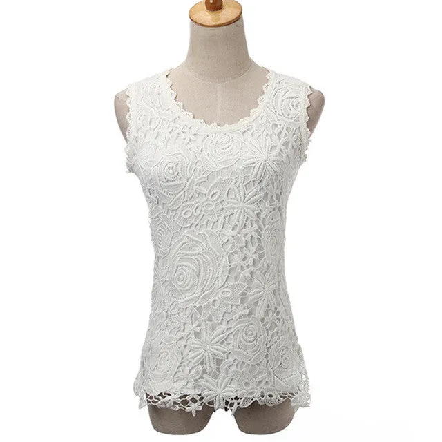 Lace Crochet Sleeveless Top