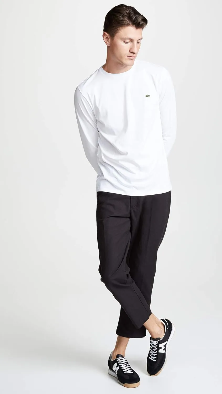 Lacoste Men's Long Sleeve Jersey Pima Regular Fit Crewneck T-Shirt