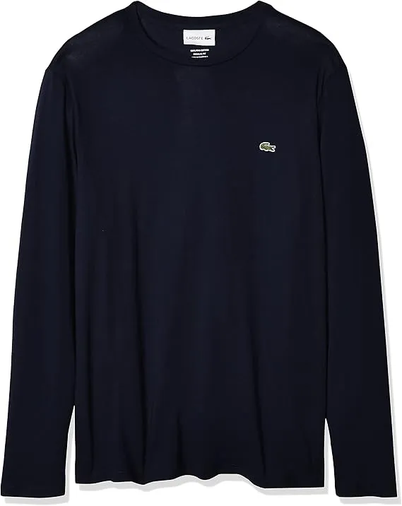 Lacoste Men's Long Sleeve Jersey Pima Regular Fit Crewneck T-Shirt
