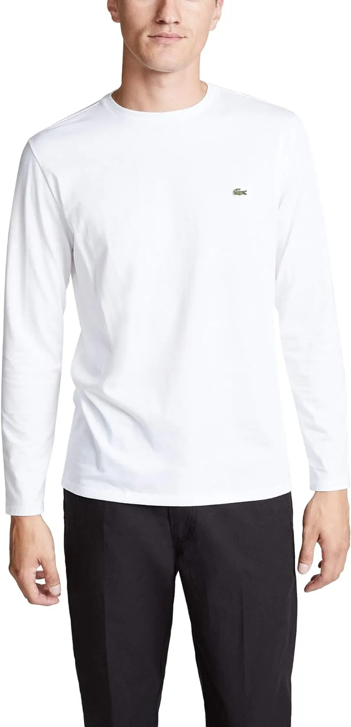 Lacoste Men's Long Sleeve Jersey Pima Regular Fit Crewneck T-Shirt