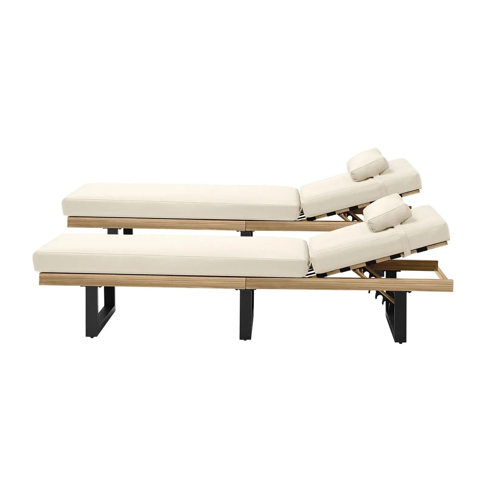 Livsip 2X Sun Lounge Outdoor Lounger Patio Furniture Setting Day Bed Garden