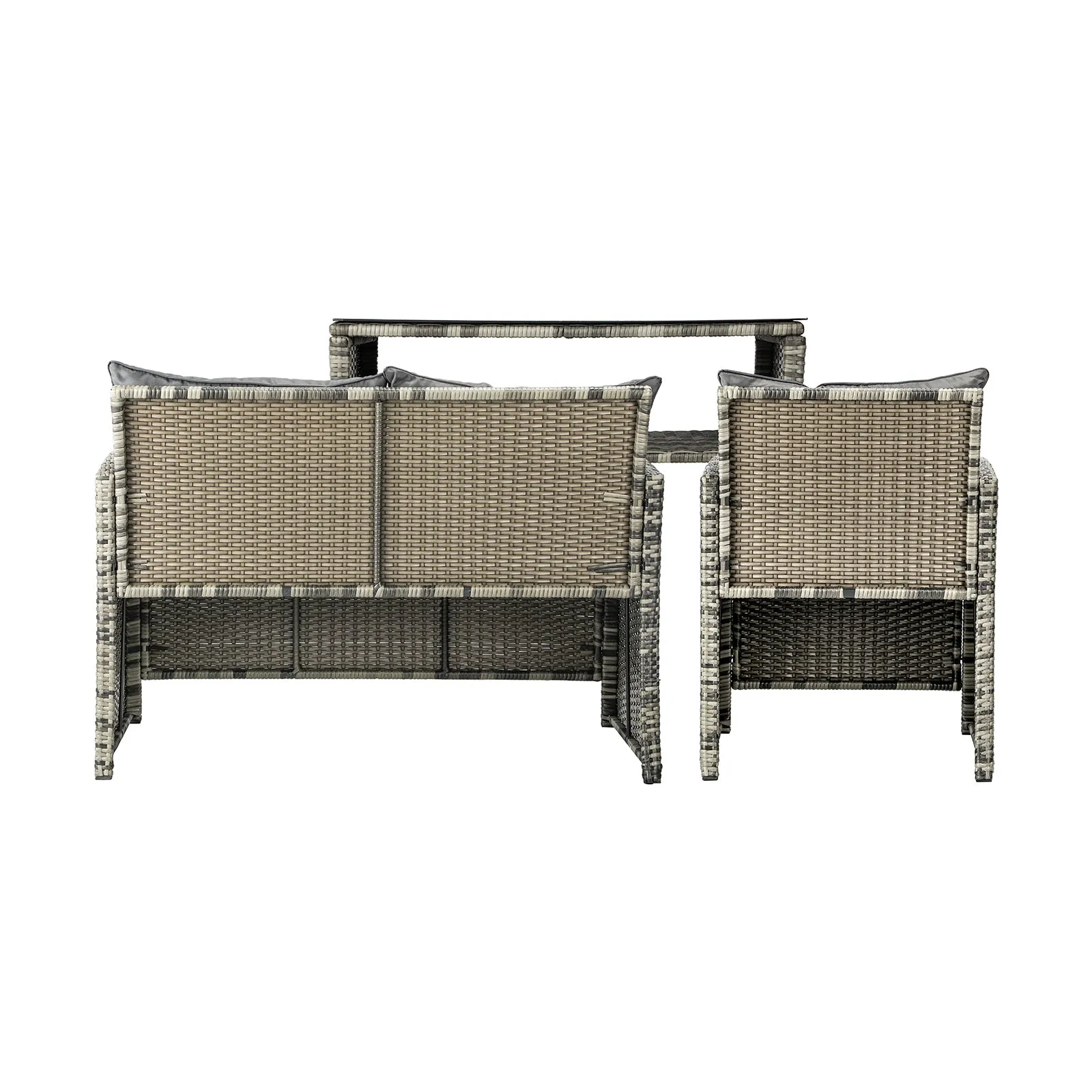 Livsip Outdoor Sofa Set Patio Furniture Wicker Table Chair Garden Lounge 4Piece