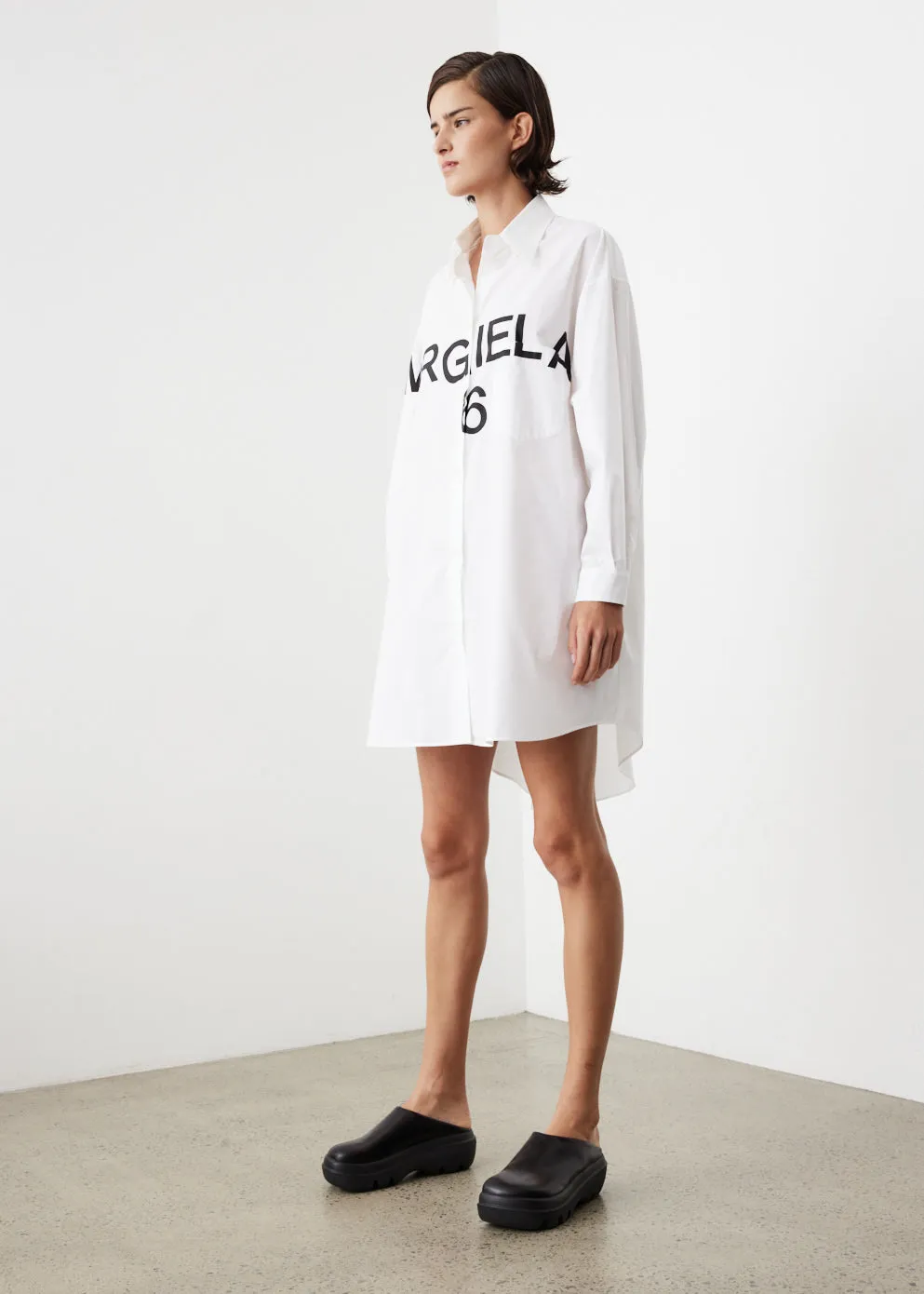 Logo Print Shirt Dress