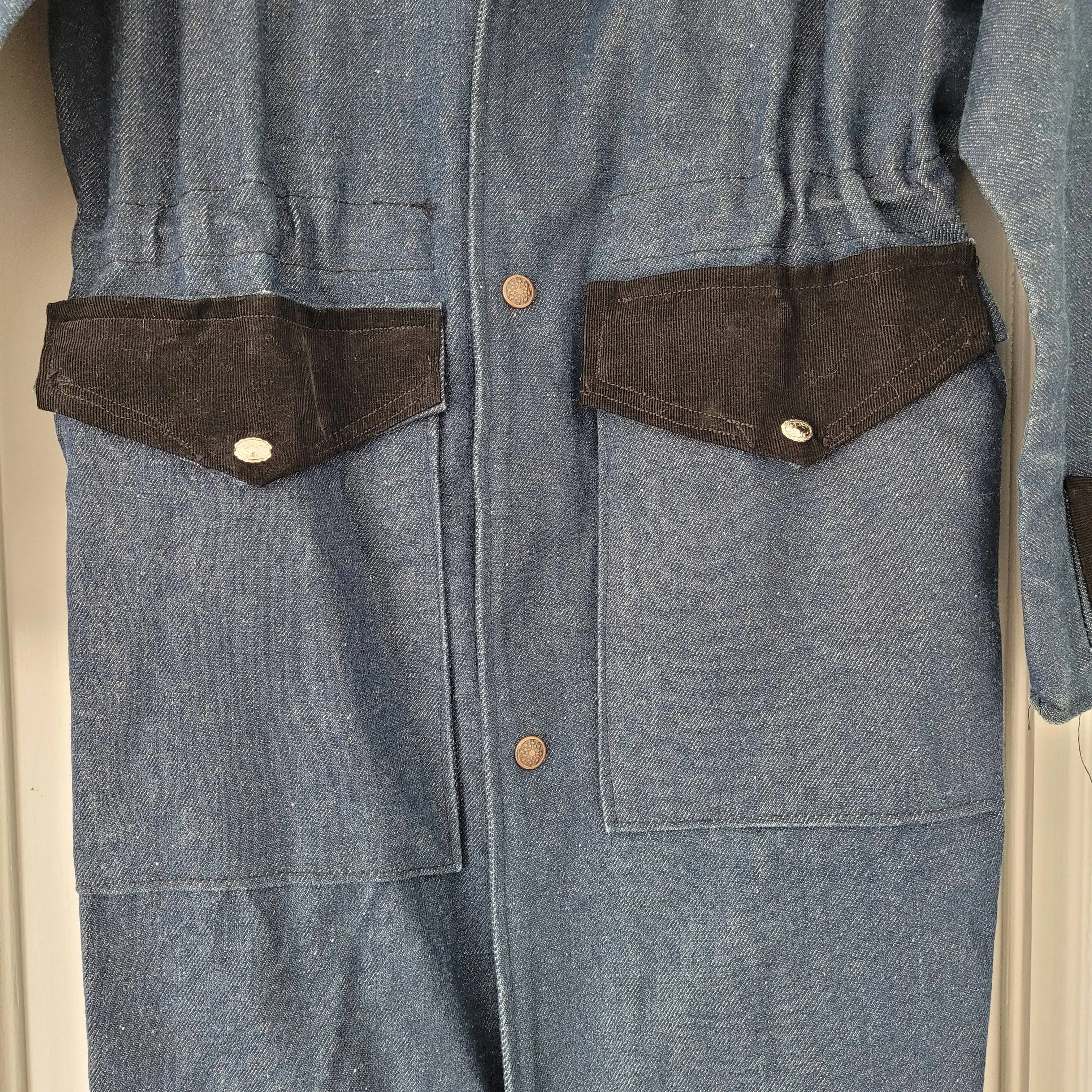 Long rider denim raincoat / impermeable en jean long moto, cavalier