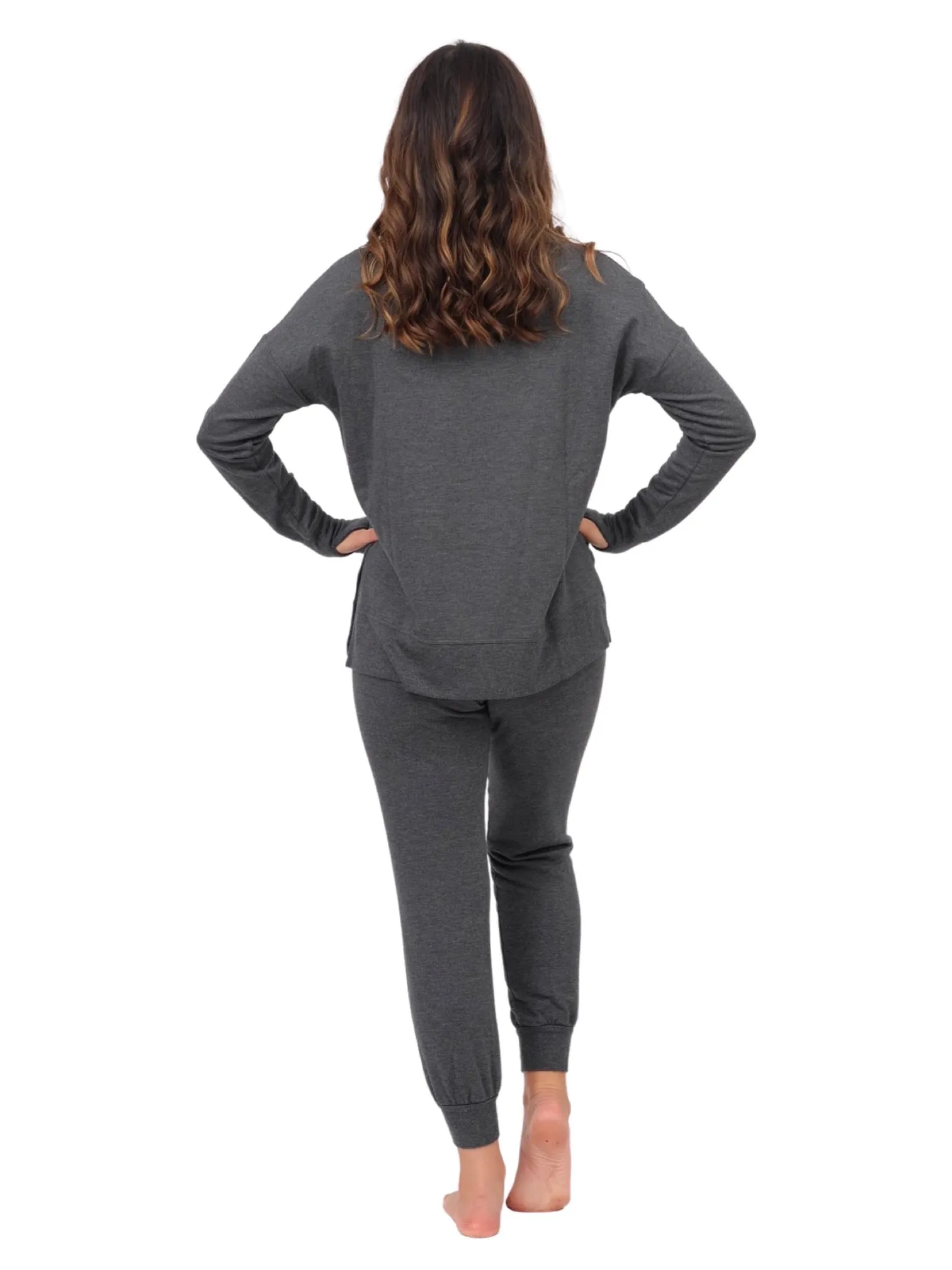 Long Sleeve Lounge Top - Charcoal