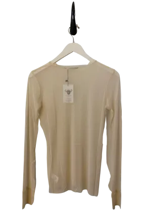 Long Sleeve Silk Tulle T in Tea Dip
