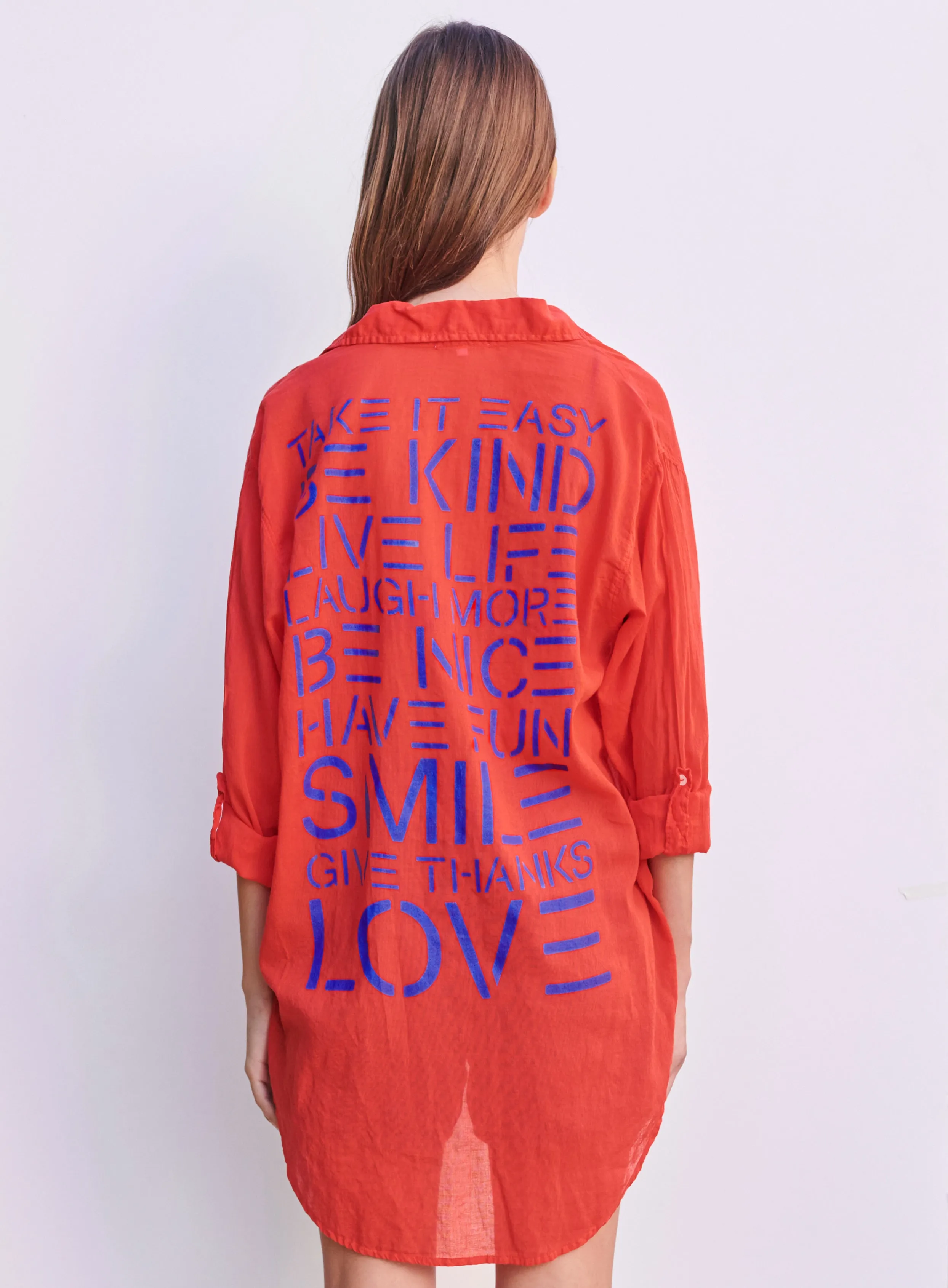 Love Oversized Shirt, Electric Red