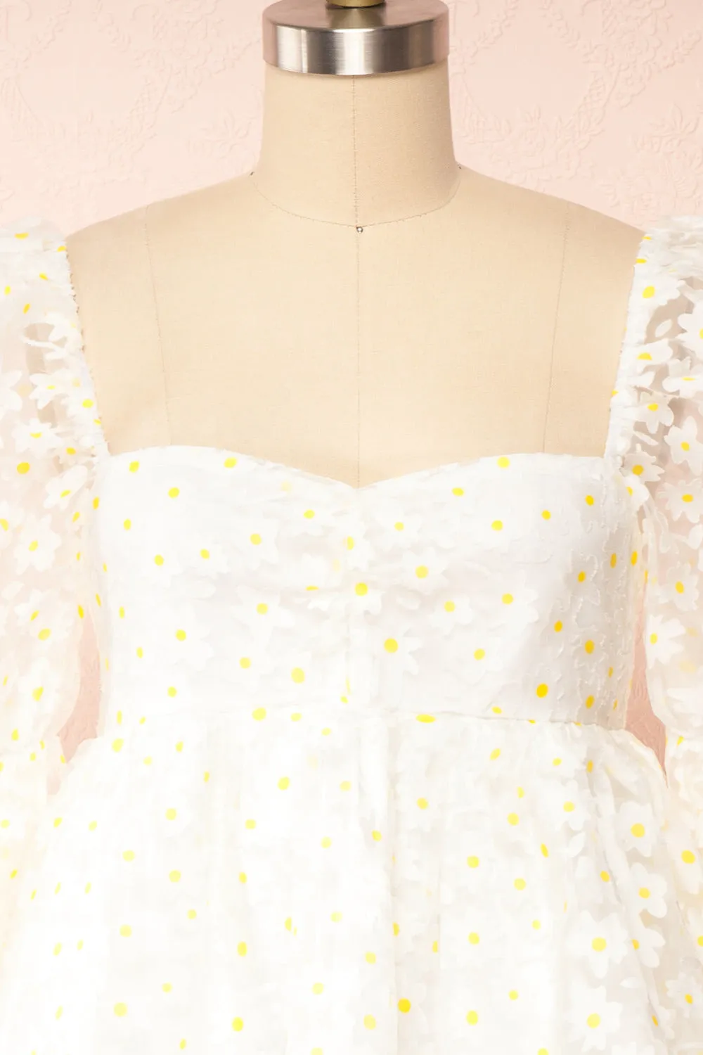 Marguerites | Daisy Patterned Short Babydoll Dress