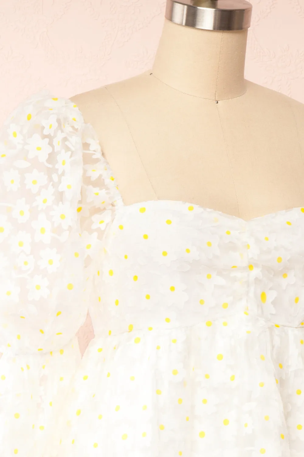 Marguerites | Daisy Patterned Short Babydoll Dress