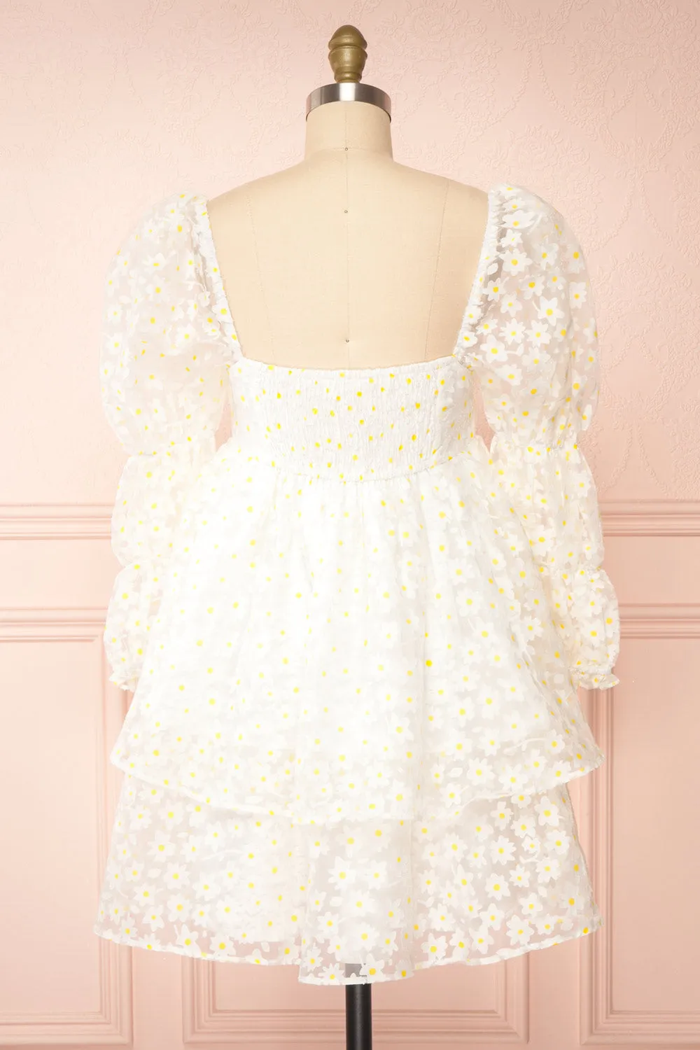 Marguerites | Daisy Patterned Short Babydoll Dress
