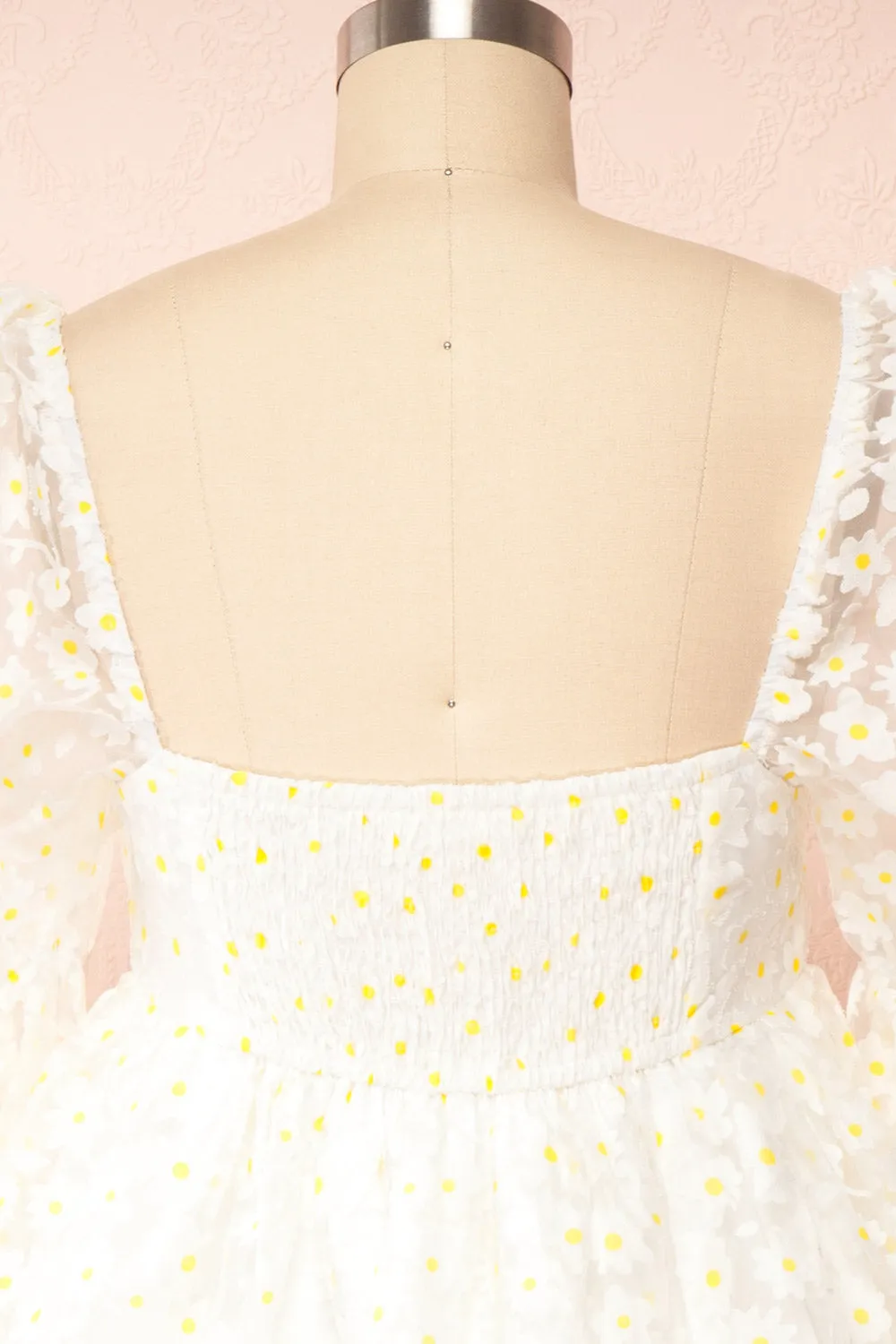 Marguerites | Daisy Patterned Short Babydoll Dress