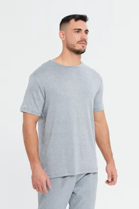 Men Grey Solid Active T-Shirt