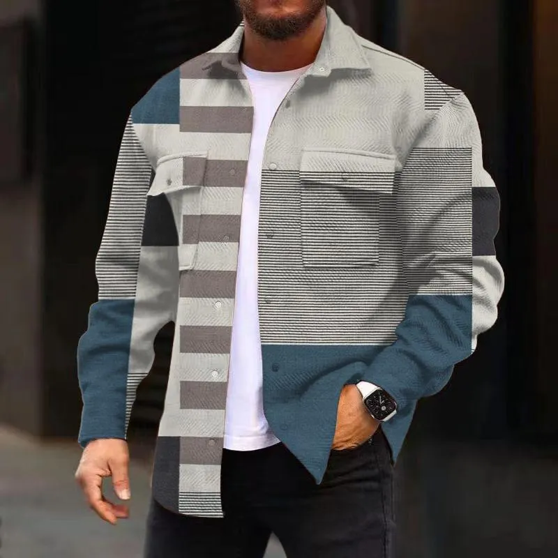 Men's Corduroy Print Long Sleeve Jacket 79562305L