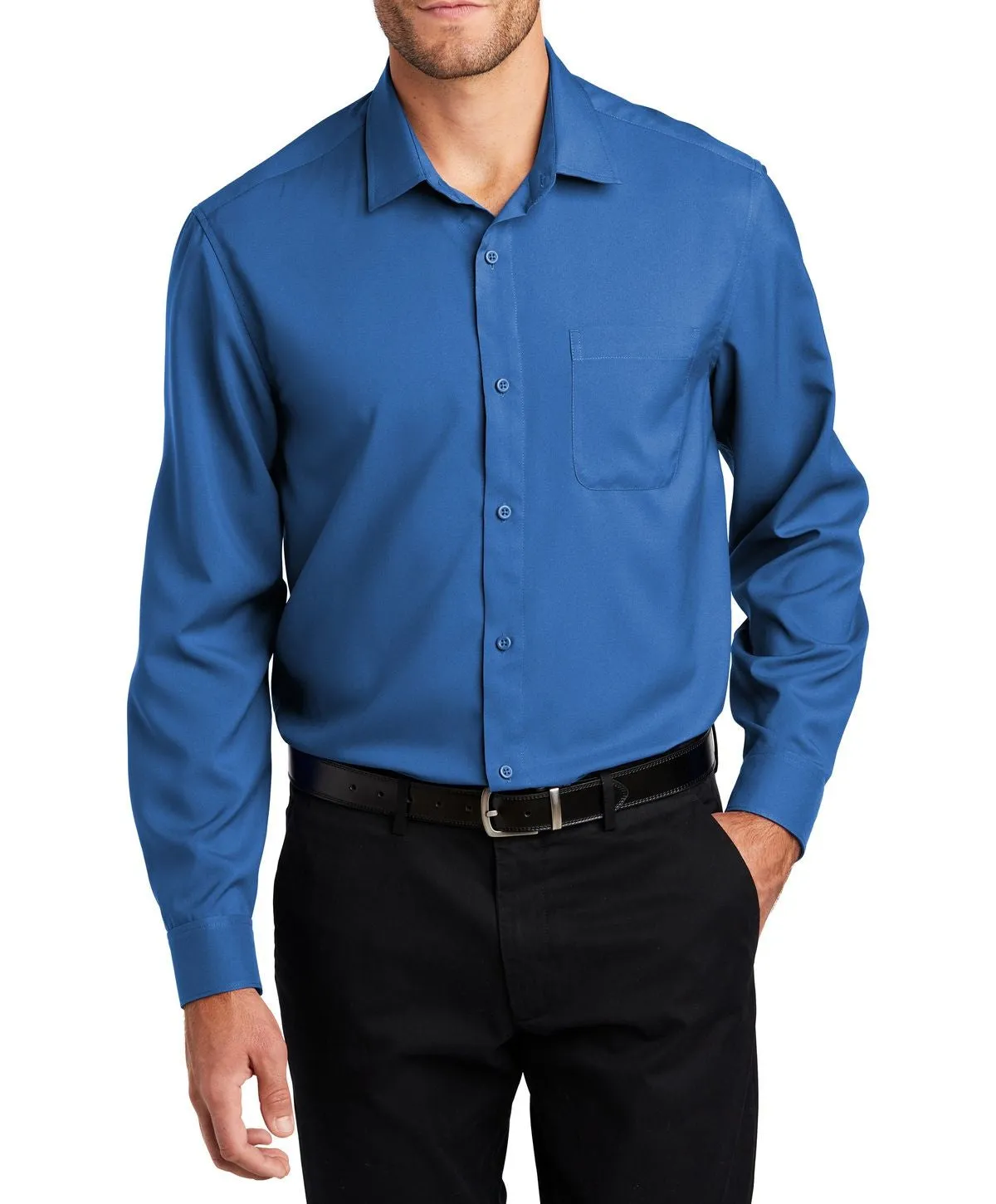 Men's Long Sleeve Performance Staff Dress Shirt with Pocket