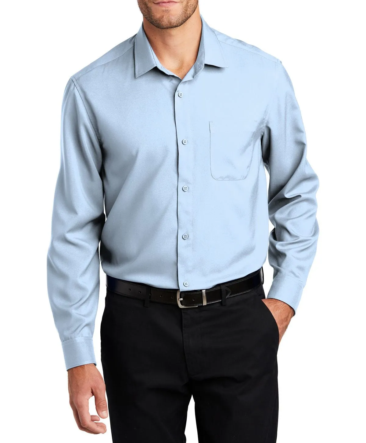 Men's Long Sleeve Performance Staff Dress Shirt with Pocket