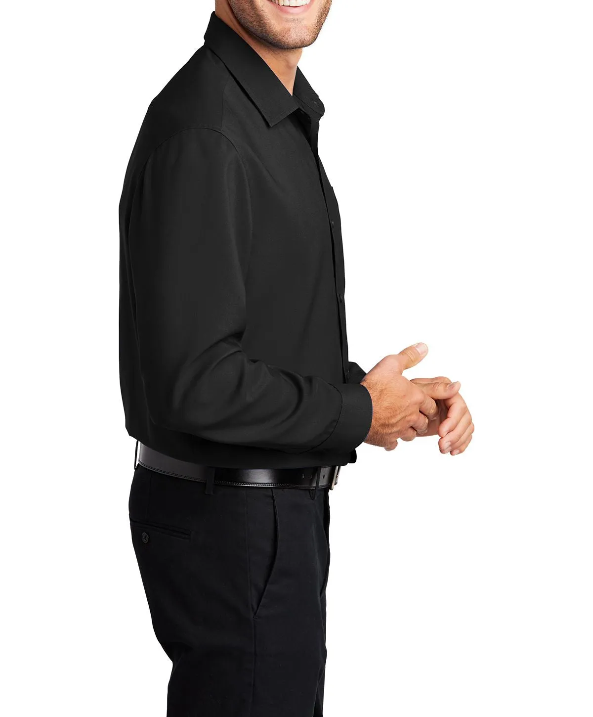 Men's Long Sleeve Performance Staff Dress Shirt with Pocket