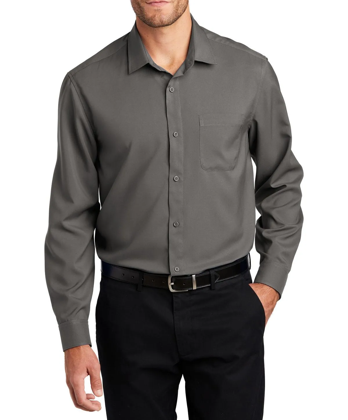Men's Long Sleeve Performance Staff Dress Shirt with Pocket