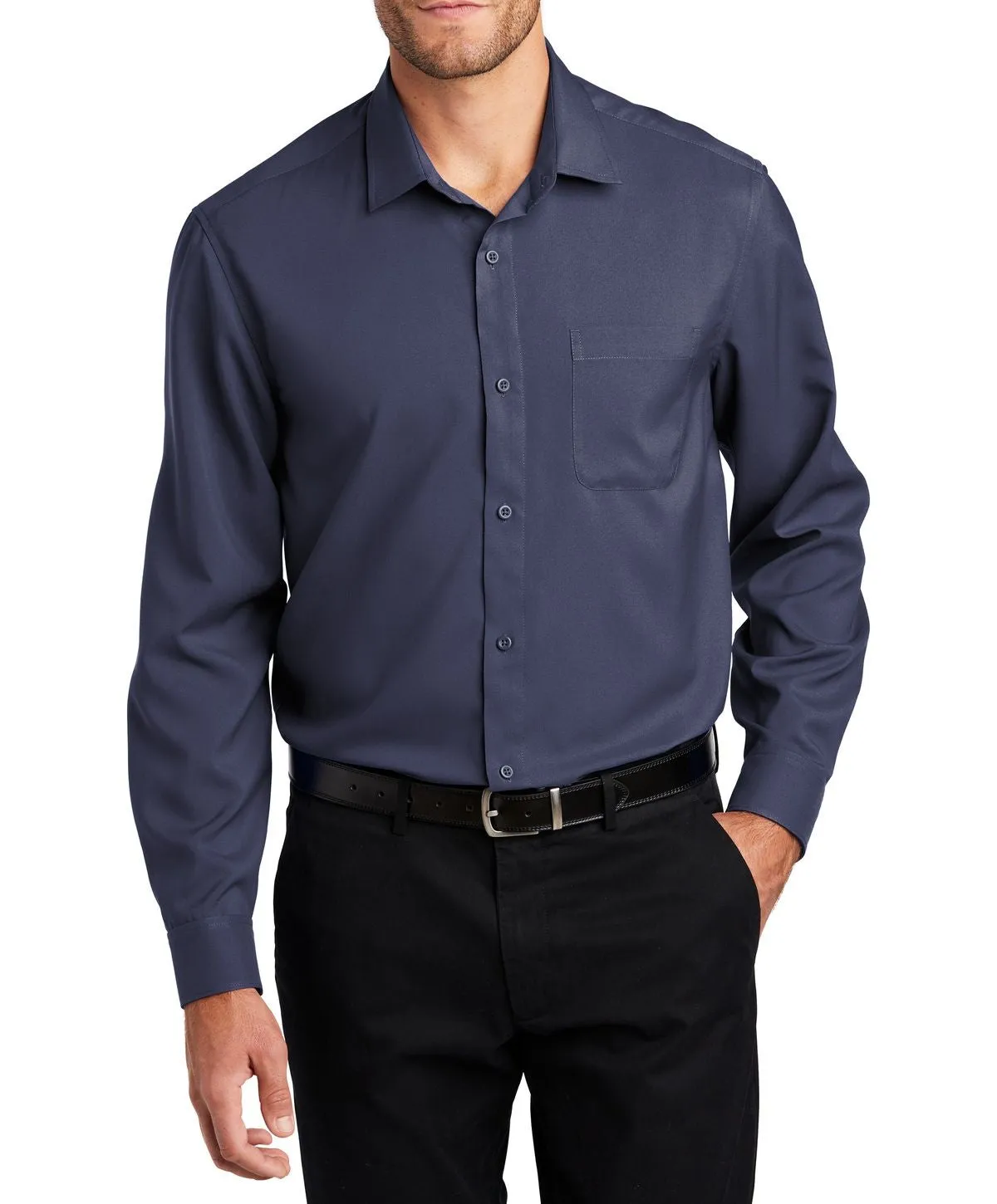 Men's Long Sleeve Performance Staff Dress Shirt with Pocket