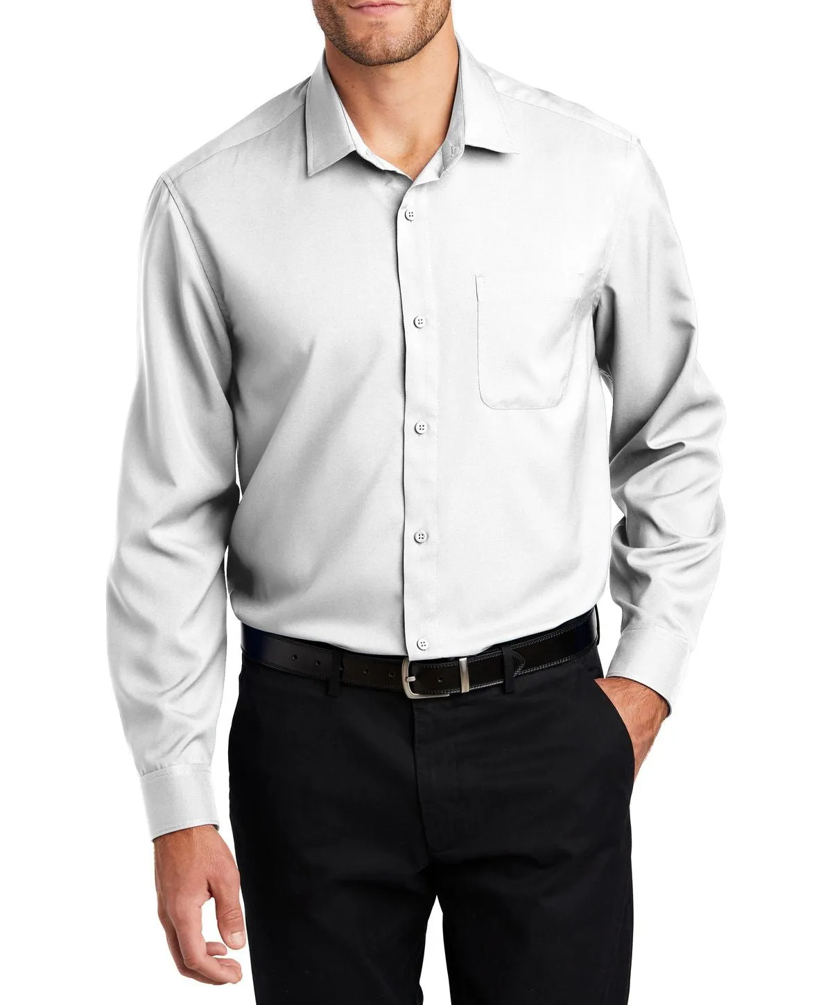 Men's Long Sleeve Performance Staff Dress Shirt with Pocket