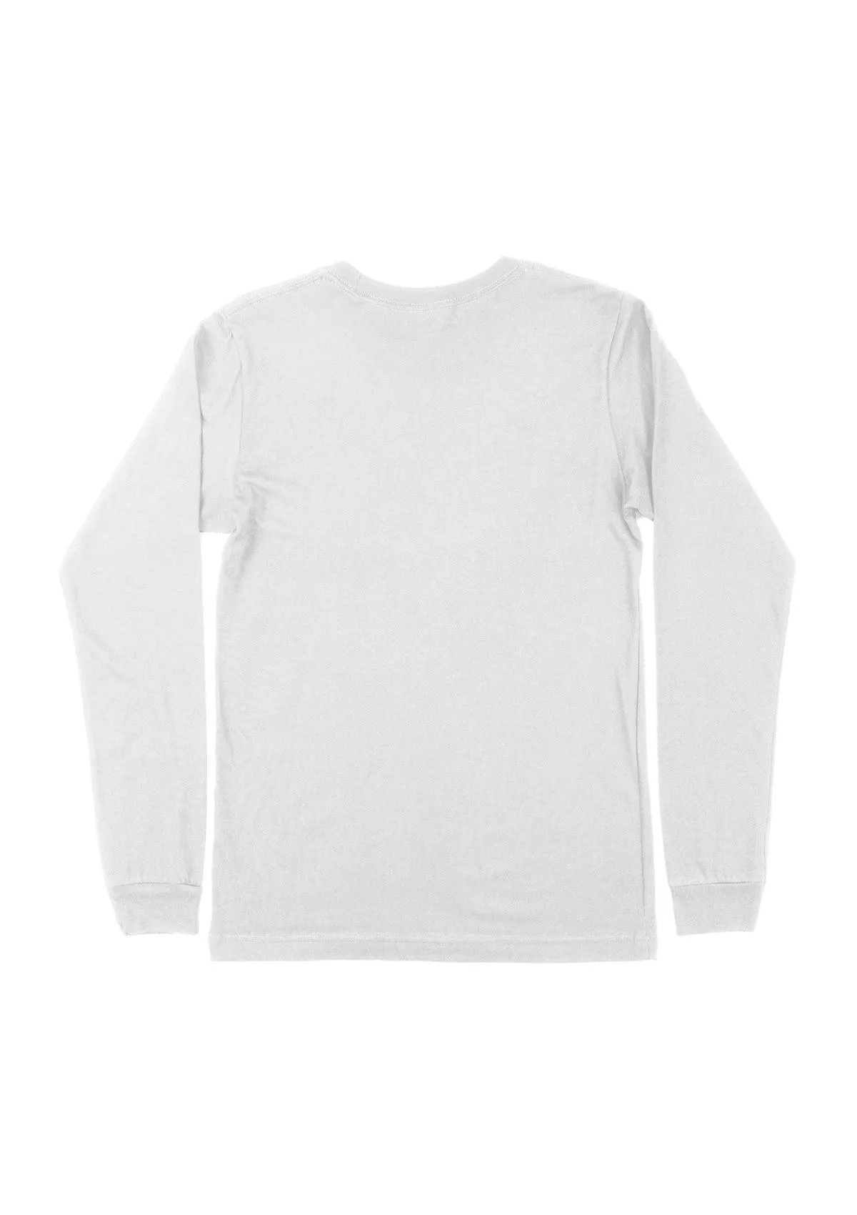 Mens T-Shirts Long Sleeve Crew Neck White