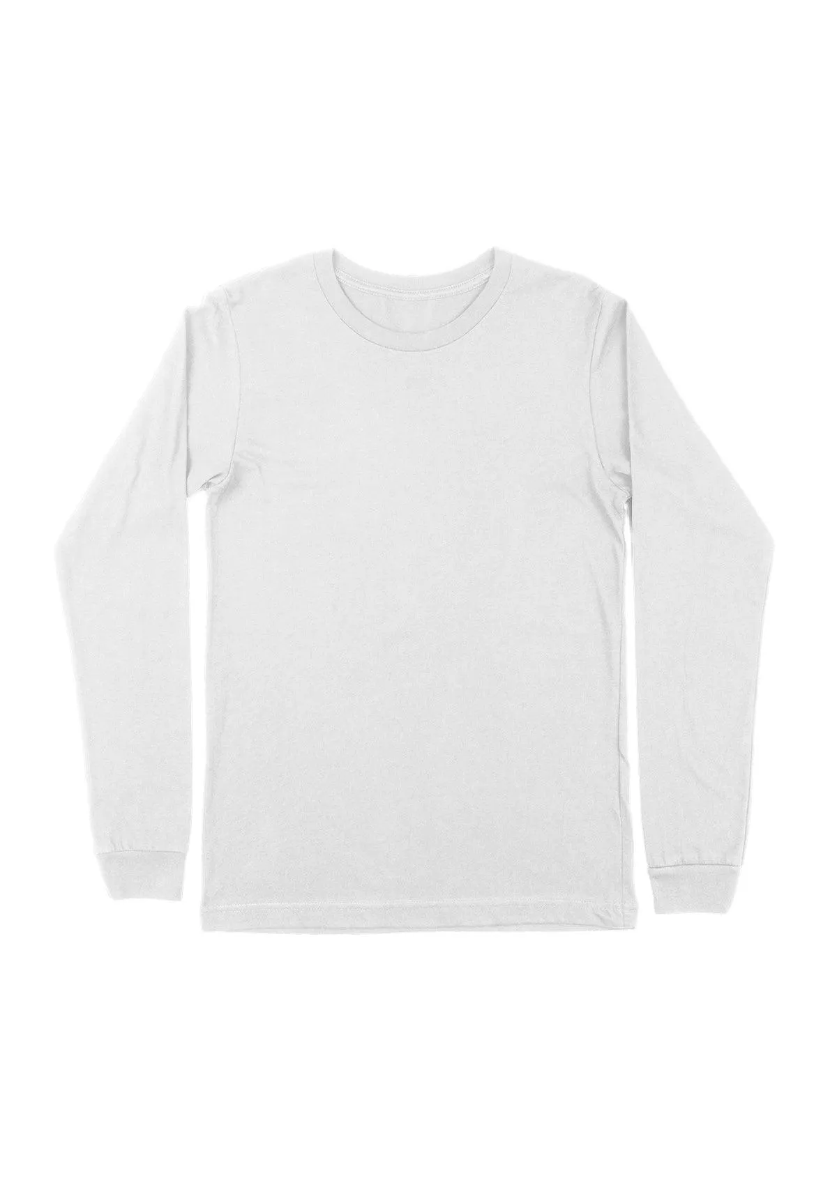 Mens T-Shirts Long Sleeve Crew Neck White