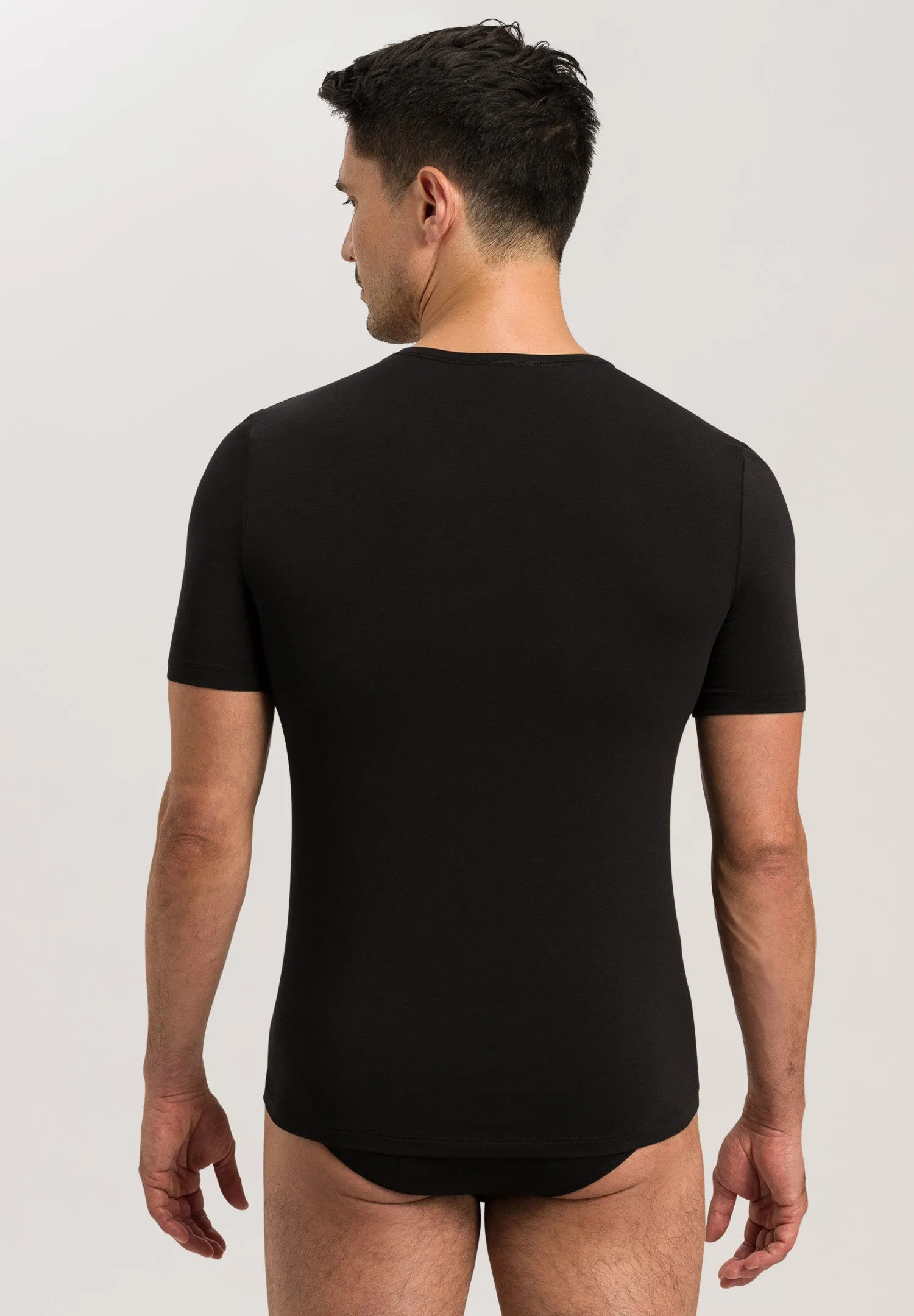 Natural Function V-Neck Tencel Fitted T-Shirt | Deep Black 73185-2197